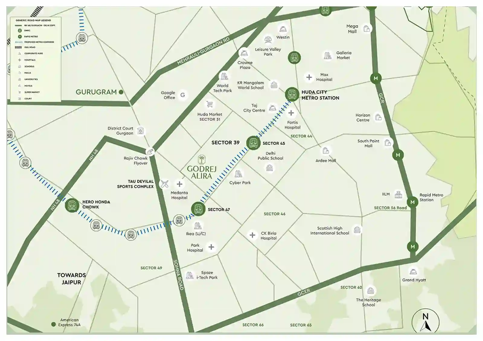 Property prices in Gurgaon Godrej Alira Sector 39 luxury apartments